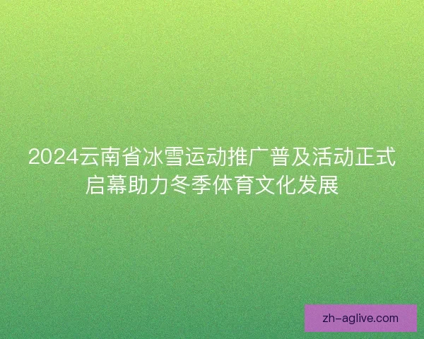2024云南省冰雪运动推广普及活动正式启幕助力冬季体育文化发展 2024云南省冰雪运动推广普及活动正式启幕助力冬季体育文化发展