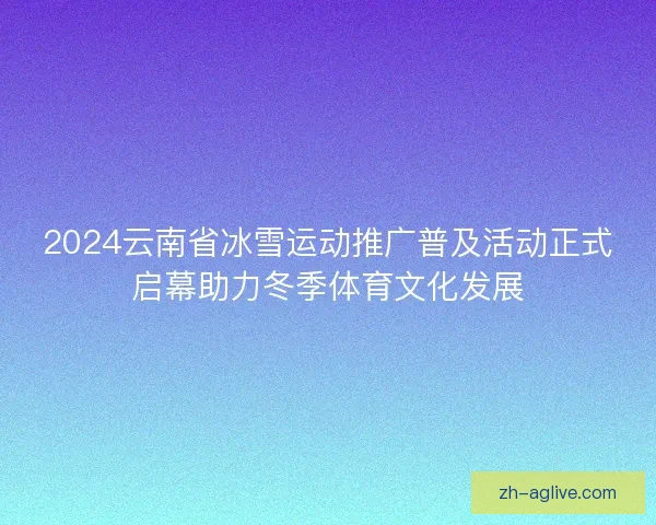 2024云南省冰雪运动推广普及活动正式启幕助力冬季体育文化发展