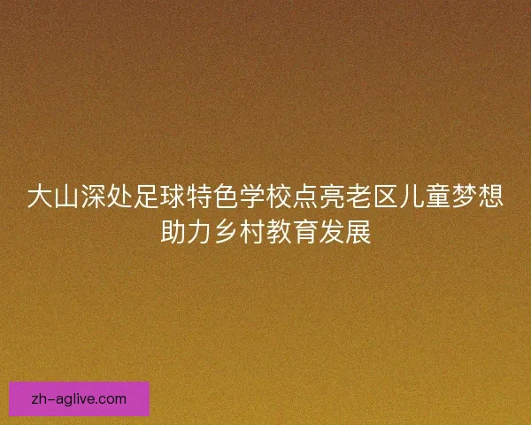 大山深处足球特色学校点亮老区儿童梦想助力乡村教育发展