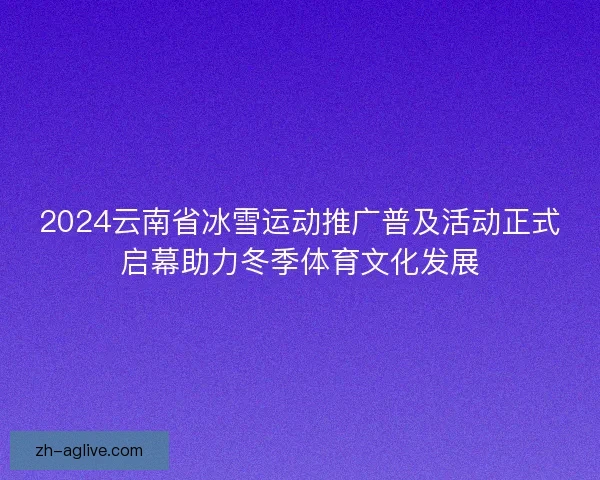 2024云南省冰雪运动推广普及活动正式启幕助力冬季体育文化发展