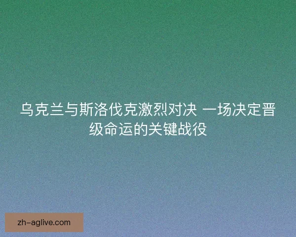 乌克兰与斯洛伐克激烈对决 一场决定晋级命运的关键战役