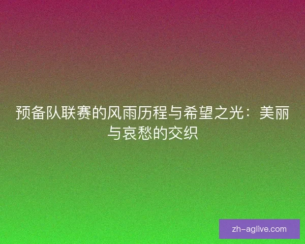 预备队联赛的风雨历程与希望之光:美丽与哀愁的交织 预备队联赛的风雨历程与希望之光:美丽与哀愁的交织